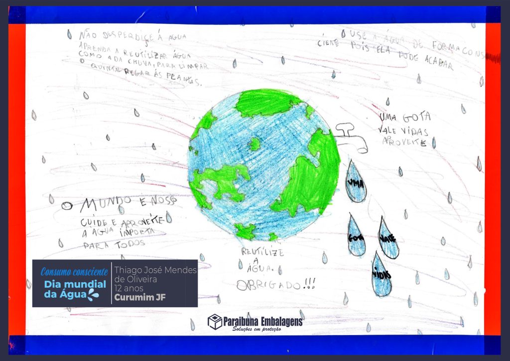 Desenho da Vitória Demétrio Rodrigues de Souza, 12 anos, CRAS de Sapucaia/RJ, para o concurso de desenho em homenagem ao Dia Mundial da Água.
