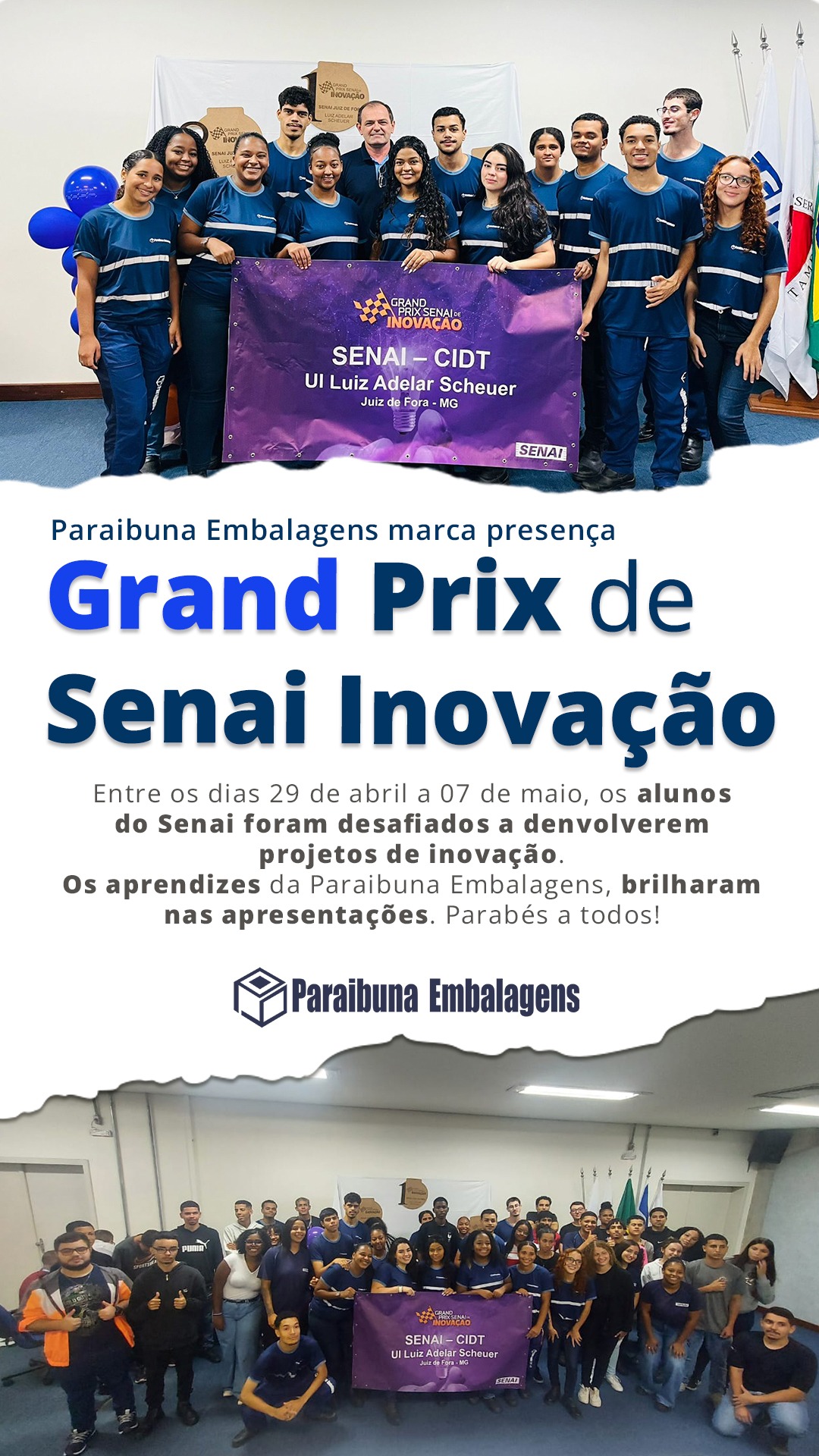 Aprendiz da Paraibuna Embalagens fica em primeiro lugar na disputa de equipes do Grand Prix Senai de Inovação